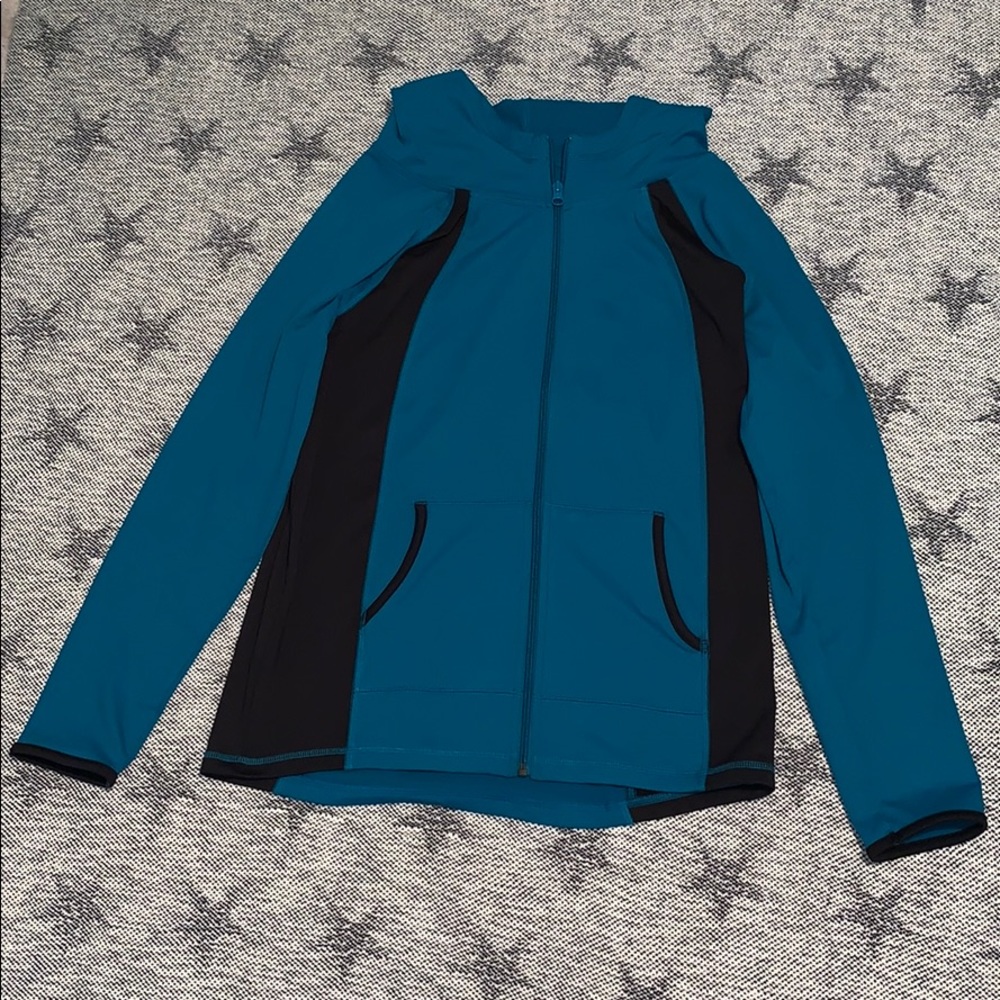 Dark Teal and Black Zip-up